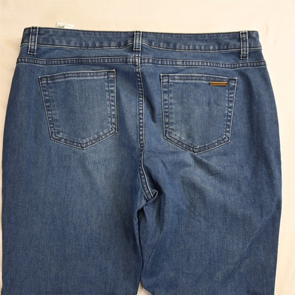 Michael Kors 12 High Rise Skinny Raw Hem Medium Wash Stretch Denim Jeans - Picture 6 of 7